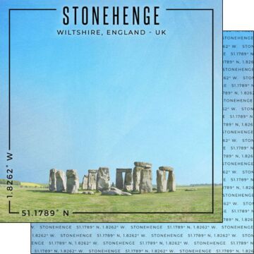 Scrapbook Customs - England - Stonehenge Coordinates Paper