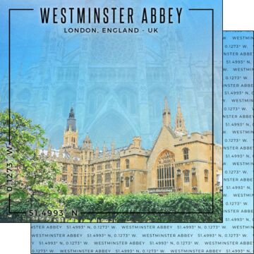 Scrapbook Customs - England - Westminster Abbey Coordinates Paper