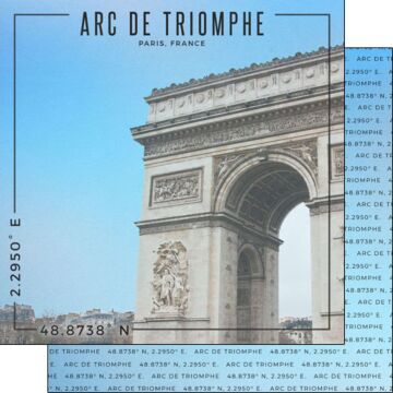 Scrapbook Customs - Double Sided Paper 12 x 12 - PARIS ARC DE TRIOMPHE COORDINATES