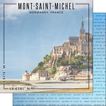 Scrapbook Customs - Double Sided Paper 12 x 12 - France - Mont Saint Michel Coordinates
