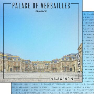 Scrapbook Customs - Double Sided Paper 12 x 12 - France - Palace of Versailles Coordinates