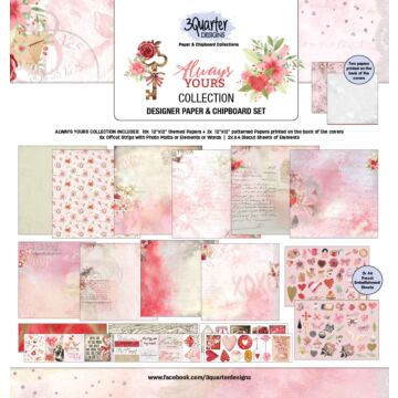 3Quarter Designs - 12" X12" Paper Pack  - Always Yours