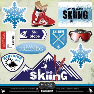 Scrapbook Customs Skiing Go Big 12x12 Sticker
