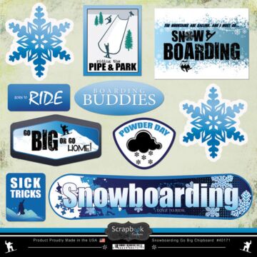 Scrapbook Customs Snowboarding Go Big 12x12 Sticker