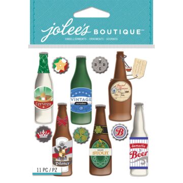 Jolee's Boutique Dimensional Stickers-Beer Bottles
