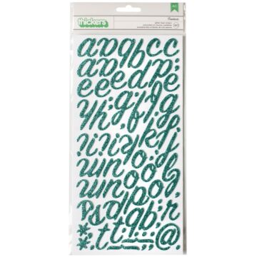 Thickers Glitter Foam Stickers 6"X11" Sheets 2/Pkg-Rain Boots - Aqua