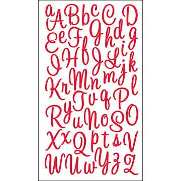 Sticko Alphabet Stickers-Sweetheart Script Small Glitter Red