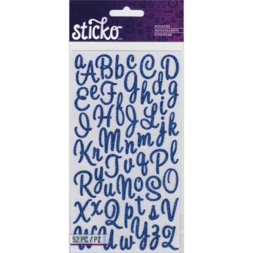 Sticko Alphabet Stickers-Sweetheart Script Small Glitter Blue
