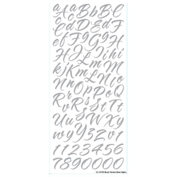 Sticko Alphabet Stickers-Brush Stroke Silver (sm)