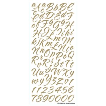 Sticko Alphabet Stickers-Brush Stroke Gold