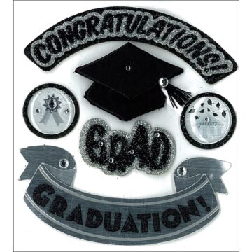 Jolee's Boutique Dimensional Stickers-Hats Off Grad