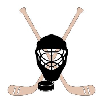 Scrapbook Customs Hockey w/ Sticks Laser Die Cut