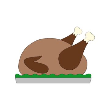 Scrapbook Customs THANKSGIVING COOKED TURKEY LASER CUT