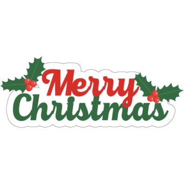 Scrapbook Customs MERRY CHRISTMAS W/HOLLY BERRIES LASER CUT