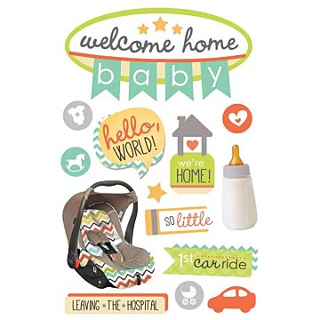 Paper House Welcome Home Baby Dimensional Sticker