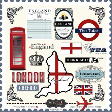 Preorder Scrapbook Customs England - Sightseeing Sticker