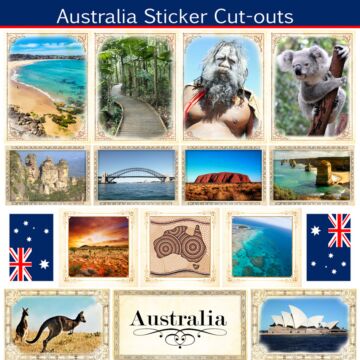 Australia - Sightseeing Picture Cut-Outs (Sticker Cut-Outs) (12x12)