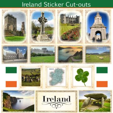 Preorder Scrapbook Customs Ireland - Sightseeing Picture Cut-Outs Sticker