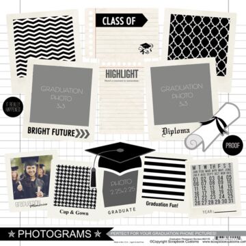 Scrapbook Customs - Graduation Photogram Borders Sticker