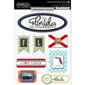 Scrapbook Customs STATE JOURNAL - DIMENSIONAL STICKERS-Florida