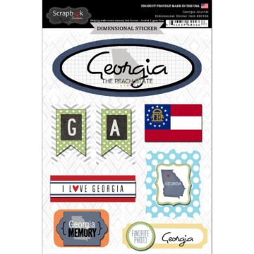 Scrapbook Customs STATE JOURNAL - DIMENSIONAL STICKERS-Georgia
