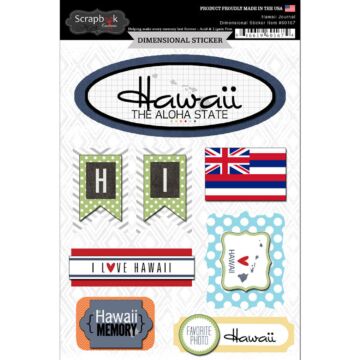 Scrapbook Customs STATE JOURNAL - DIMENSIONAL STICKERS-Hawaii