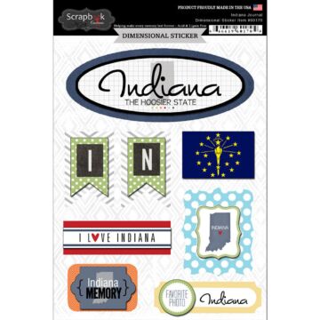 Scrapbook Customs STATE JOURNAL - DIMENSIONAL STICKERS-Indiana