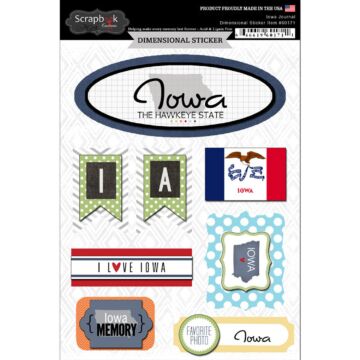 Scrapbook Customs STATE JOURNAL - DIMENSIONAL STICKERS-Iowa