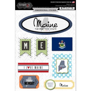 Scrapbook Customs STATE JOURNAL - DIMENSIONAL STICKERS-Maine