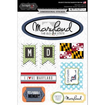 Scrapbook Customs STATE JOURNAL - DIMENSIONAL STICKERS-Maryland