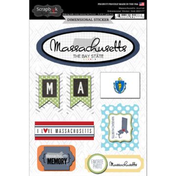 Scrapbook Customs STATE JOURNAL - DIMENSIONAL STICKERS-Massachusetts
