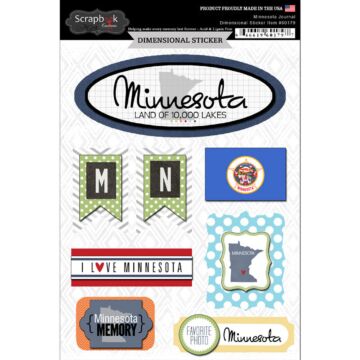 Scrapbook Customs STATE JOURNAL - DIMENSIONAL STICKERS-Minnesota