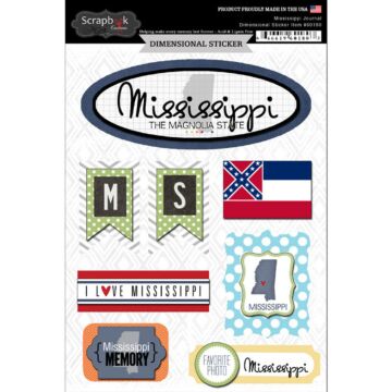 Scrapbook Customs STATE JOURNAL - DIMENSIONAL STICKERS-Mississippi