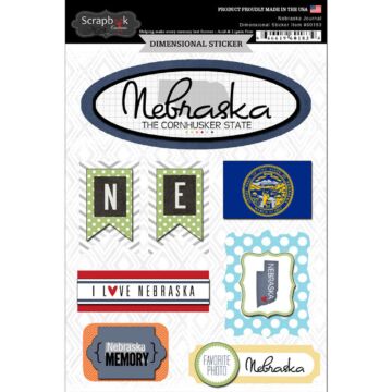 Scrapbook Customs STATE JOURNAL - DIMENSIONAL STICKERS-Nebraska