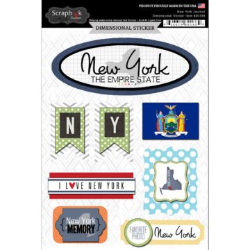 Scrapbook Customs STATE JOURNAL - DIMENSIONAL STICKERS-New York