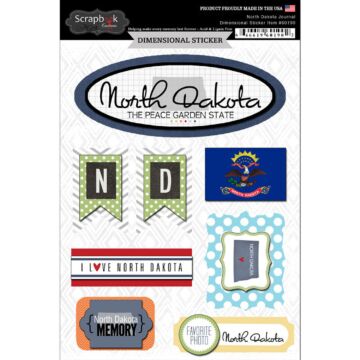 Scrapbook Customs STATE JOURNAL - DIMENSIONAL STICKERS-North Dakota