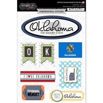 Scrapbook Customs STATE JOURNAL - DIMENSIONAL STICKERS-Oklahoma