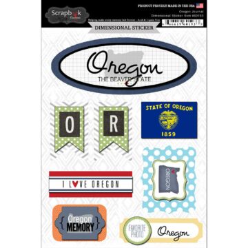 Scrapbook Customs STATE JOURNAL - DIMENSIONAL STICKERS-Oregon