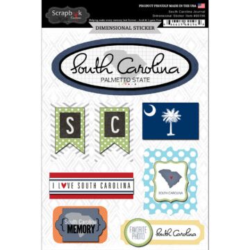 Scrapbook Customs STATE JOURNAL - DIMENSIONAL STICKERS-South Carolina