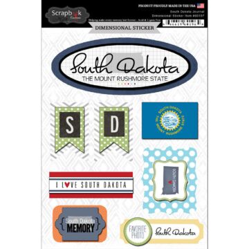 Scrapbook Customs STATE JOURNAL - DIMENSIONAL STICKERS-South Dakota