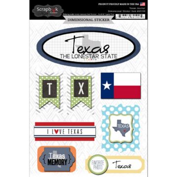Scrapbook Customs STATE JOURNAL - DIMENSIONAL STICKERS-Texas