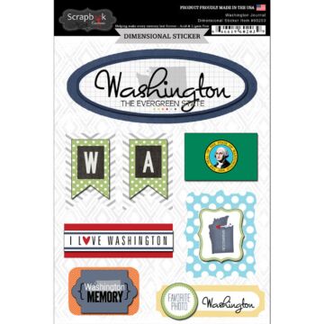 Scrapbook Customs STATE JOURNAL - DIMENSIONAL STICKERS-Washington