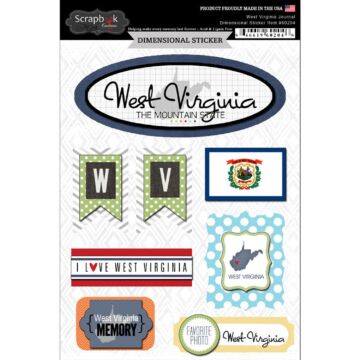 Scrapbook Customs STATE JOURNAL - DIMENSIONAL STICKERS-West Virginia