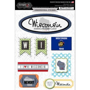 Scrapbook Customs STATE JOURNAL - DIMENSIONAL STICKERS-Wisconsin