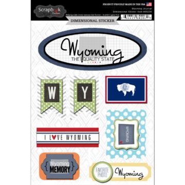 Scrapbook Customs STATE JOURNAL - DIMENSIONAL STICKERS-Wyoming