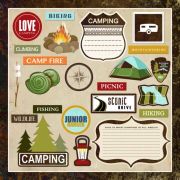 Scrapbook Customs - Lovely Camping 12x12 Sticker