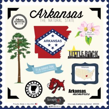 Scrapbook Customs State SIGHTSEEING STICKER-Arkansas