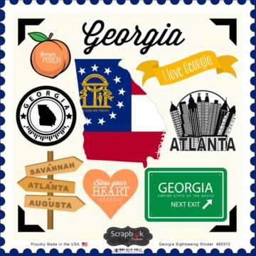 Scrapbook Customs State SIGHTSEEING STICKER-Georgia