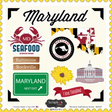 Scrapbook Customs State SIGHTSEEING STICKER-Maryland
