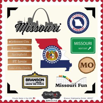 Scrapbook Customs State SIGHTSEEING STICKER-Missouri